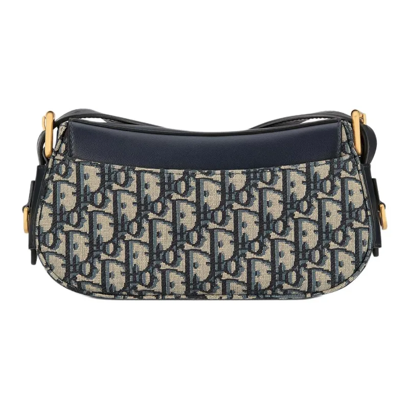 DIOR Cotton Shoulder Bag Small Size Women's Blue-4