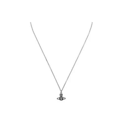 Vivienne Westwood Brass Enamel Artificial Pearl Necklaces Men's Black