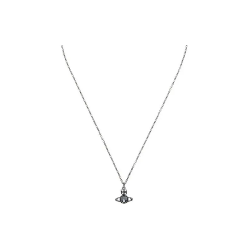 Vivienne Westwood Brass, Enamel, Artificial Pearl Necklaces Men's Black-0