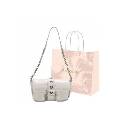 GATOER PU Trendy Baguette Crossbody Bag, Shoulder Bag Women's White/Black
