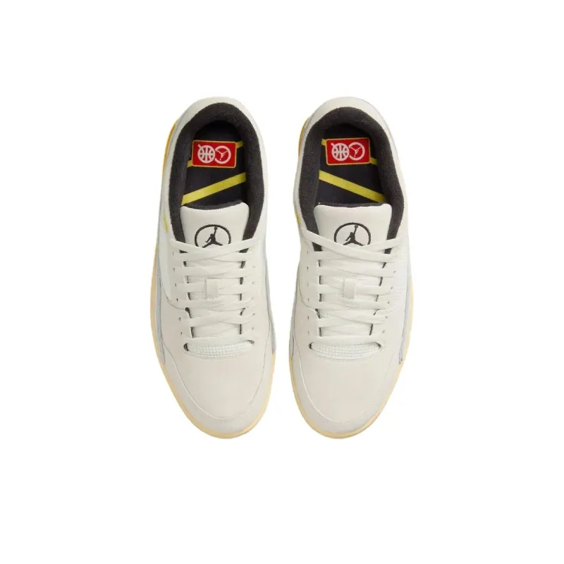 Quai54 x Jordan FLIGHT COURT Anti Slip Wear Resistant Low Top Vintage Basketball Shoes Men's Beige Yellow-3