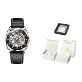 Men's Black Leather Jet Black Dial[Box Limited Edition]