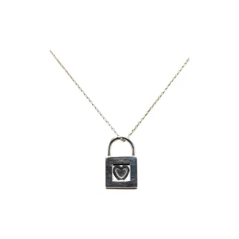 TIFFANY & CO. 20th Century Elsa Peretti Sterling Silver Padlock Heart Pendant Necklace