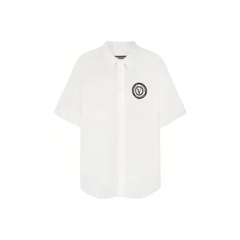 VERSACE JEANS COUTURE V Emblem Curved Hem Shirt