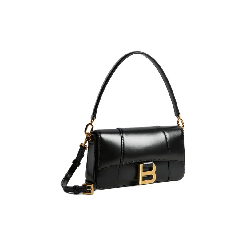 Balenciaga Hourglass Calfskin Crossbody One Shoulder Handbag Small Size Women's Black-3