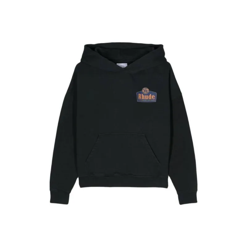 RHUDE Logo print Cotton Hoodie-0
