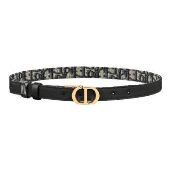 DIOR Cow Leather Leather Belts Unisex Black Width  2CM
