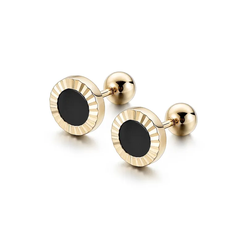 MYSH Natural Agate Stud Earrings Men's-3