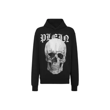 PHILIPP PLEIN Skull print Rhinestone embellished Hoodie