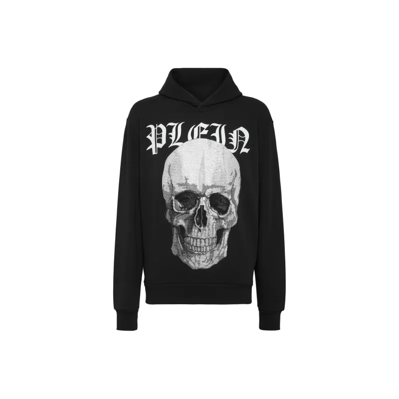 PHILIPP PLEIN Skull print Rhinestone embellished Hoodie-0