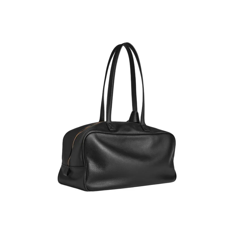 Balenciaga Calfskin Bowling Bag, Handbag, Shoulder Bag Medium Size Women's Black-2