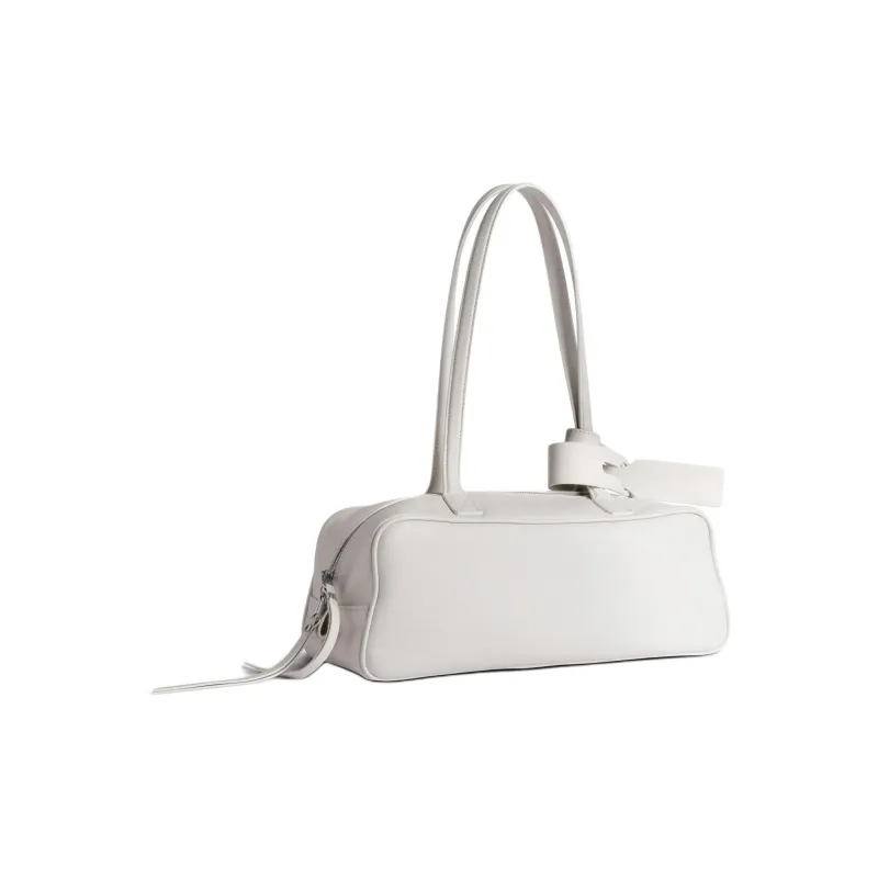 Balenciaga Cow Leather Bowling Bag, Handbag, Shoulder Bag Trumpets Women's White-2