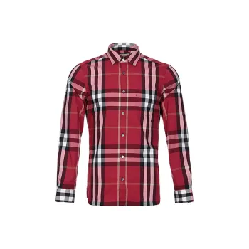 Burberry Shirts Men Red