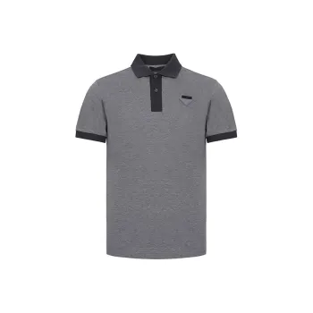 PRADA Polo Shirts Men Gray Multicolor