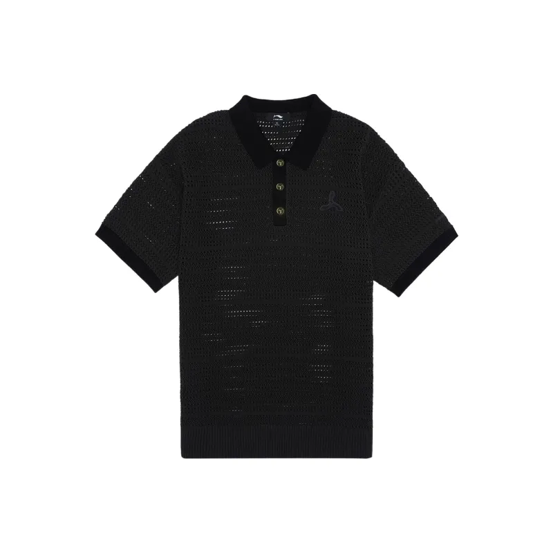 LI NING 1990 Polo Shirts Men Black-0