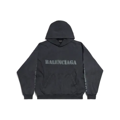 Balenciaga Stencil Type Hoodie Medium Fit In Black Sweatshirt Regular Men's Black