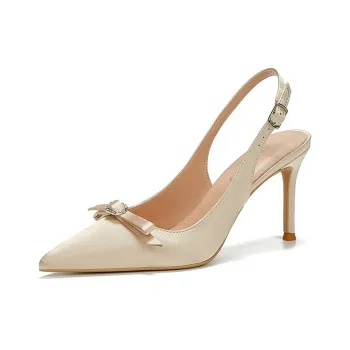 HKCP Slim Heel High Heels 8cm Women's Champagne