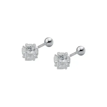 GLOIRE S999 Fine Silver Stud Earrings Unisex