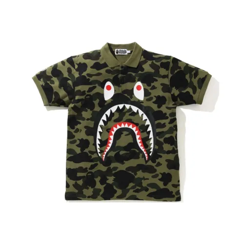 A BATHING APE 1st Camo Shark Polo