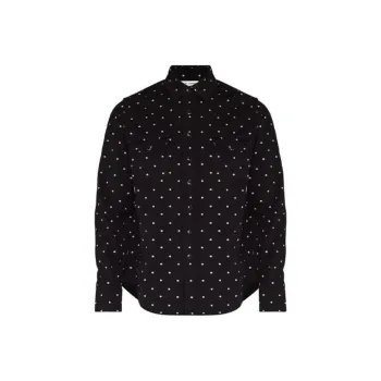 SAINT LAURENT Polka dot Denim Western Shirt