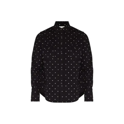 SAINT LAURENT Polka dot Denim Western Shirt