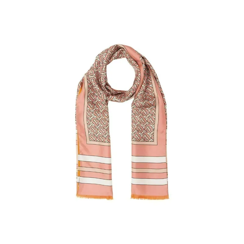 Burberry Silk Scarves Unisex Pink-2