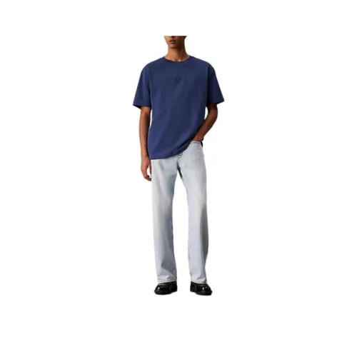 CALVIN KLEIN T Shirt Europe Version Men's Dark Blue