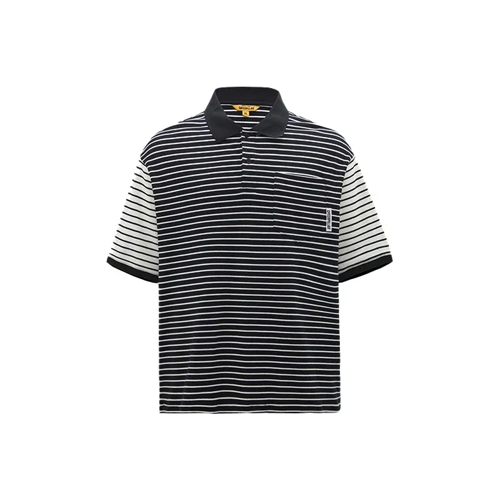 CAT Polo Shirts Unisex Black Stripes-0