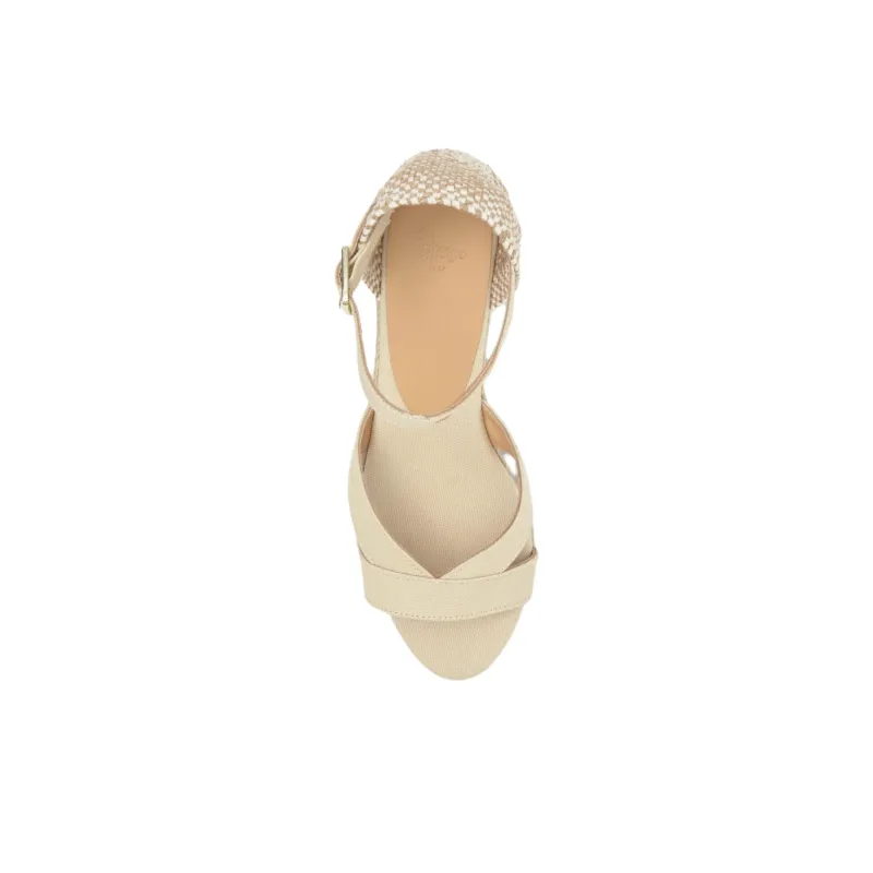 Castañer BRUNA Strap Sandals 5cm Women's Beige-3