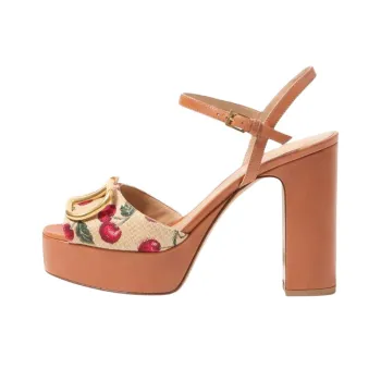 Valentino Vlogo Strap Sandals 11.5cm Women's Brown