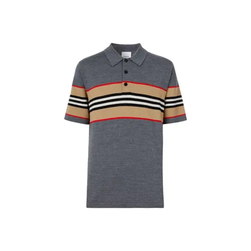 Burberry Polo Shirts Men Gray