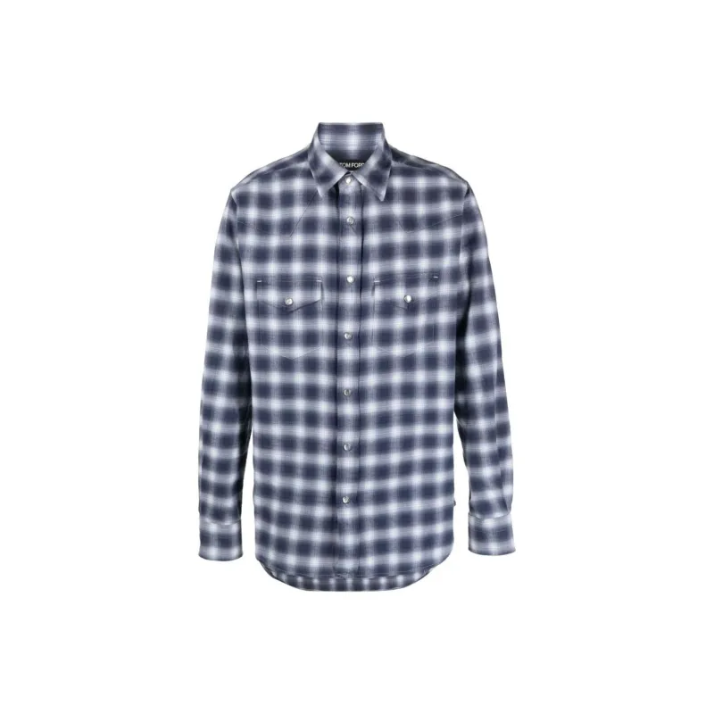 TOM FORD Shirts Men Blue-0