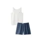 [Slim Fit]Warm White+[Boxer Shorts]Navy Blue