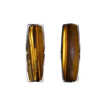 Qurioustone Tiger's Eye Stone Earrings Unisex