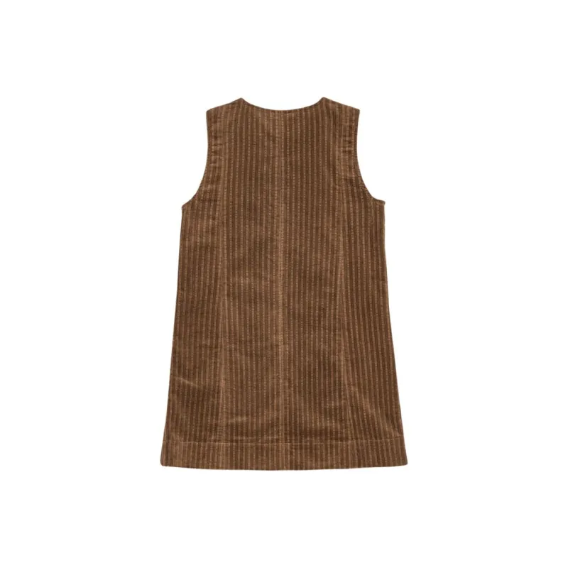 GANNI Sleeveless Dress Women's Brown-1