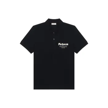 Alexander McQueen Graffiti Logo embroidered Polo Shirt