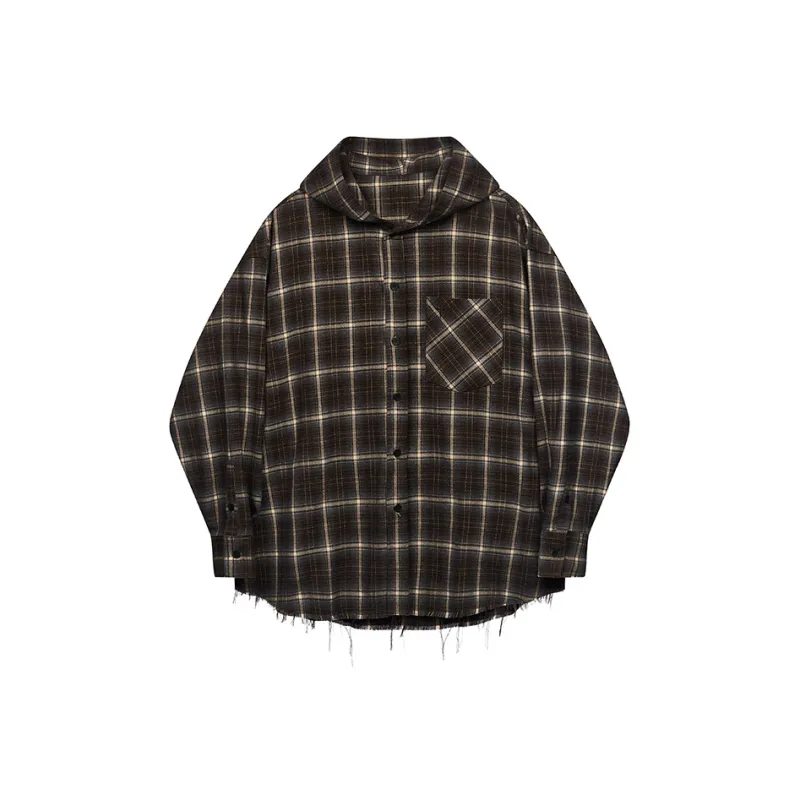 MODITEC Shirt Unisex Dark Brown Plaid-0