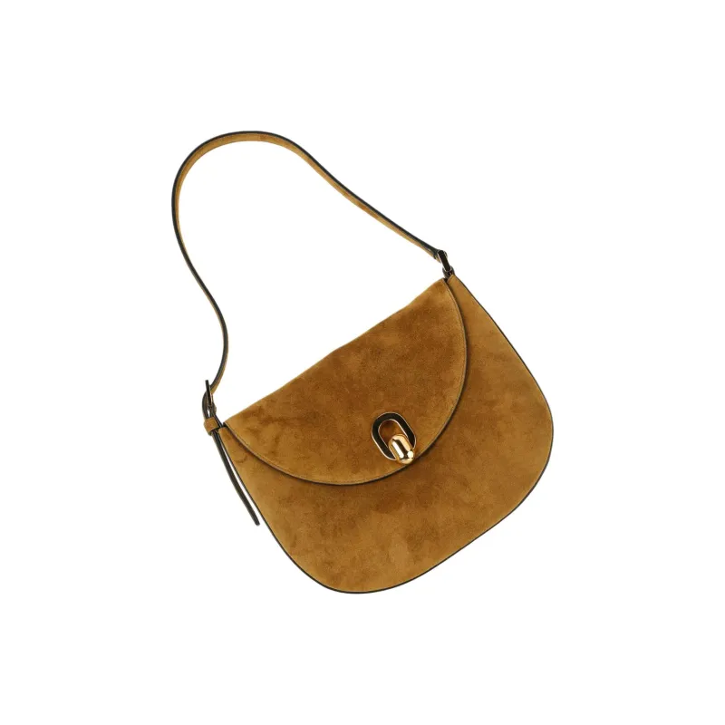 SAVETTE Calfskin HOBO Shoulder Bag Small Size Women's Dark Umber-2