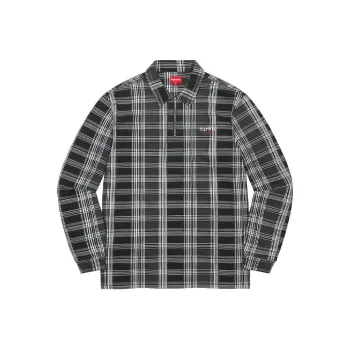 Supreme Plaid Zip Up L/S Polo