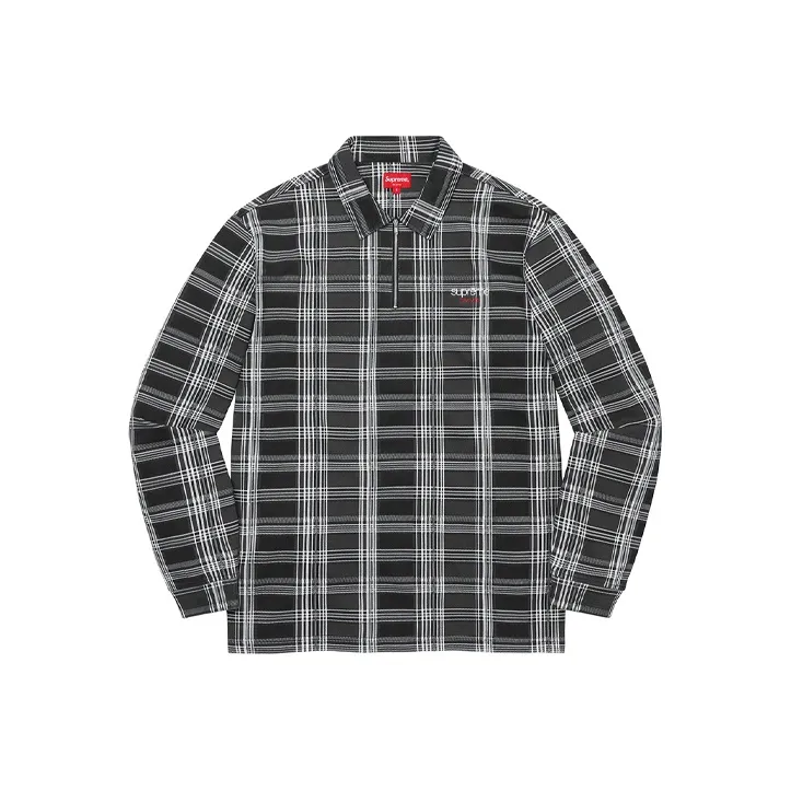 Supreme Plaid Zip Up L/S Polo-1