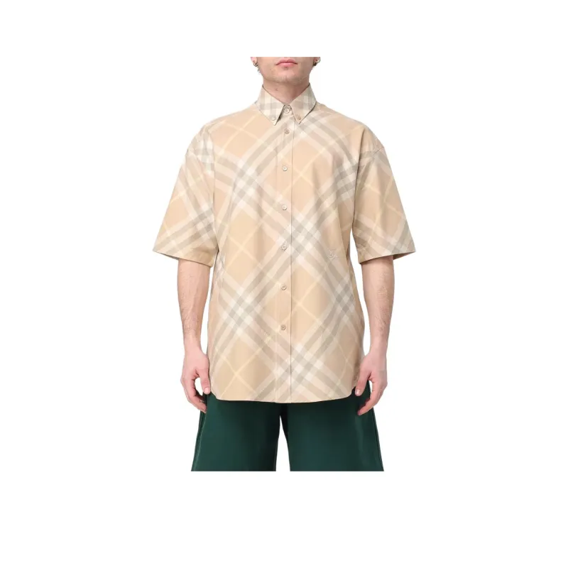 Burberry Logo embroidered Plaid Shirt-0