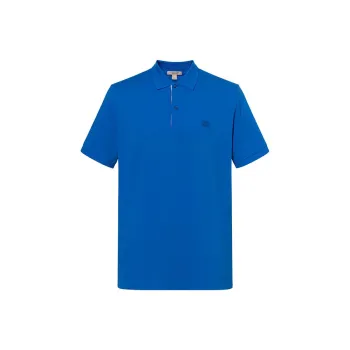 Burberry Men's Casual Sport Short Sleeve Polo Shirt Blue