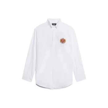 Balenciaga College Large Fit Button Down Shirt