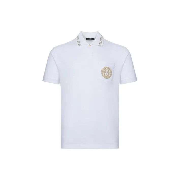 VERSACE Polo Shirts Men White-0