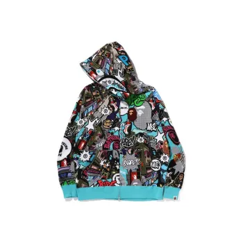 A BATHING APE Comic Art Shark Zip Hoodie