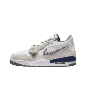 Jordan Legacy 312 Anti Slip Wear Resistant Low Top Vintage Basketball Shoes Men's White Gray