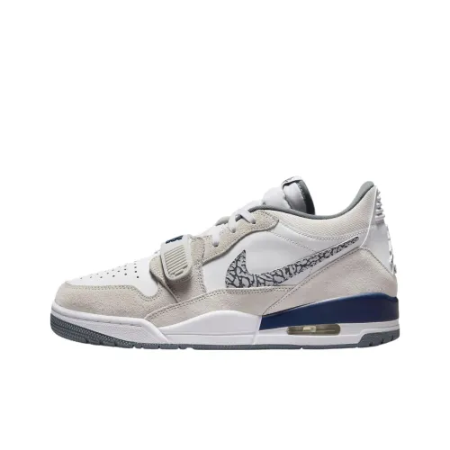 Jordan Legacy 312 Anti Slip Wear Resistant Low Top Vintage Basketball Shoes Unisex White Gray