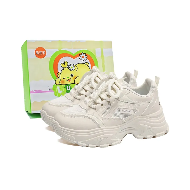 Budding Bear Anti-Slip Wear-Resistant Breathable Lightweight Height Increasing Low-Top Chunky Sneakers Women's Box-8