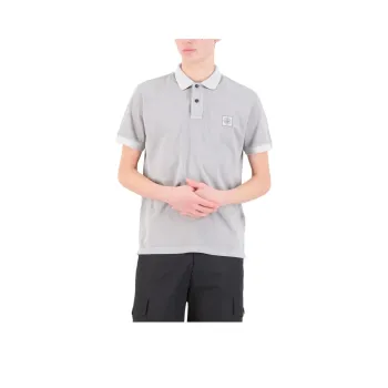 STONE ISLAND Logo Patch Short Sleeved Polo Shirt