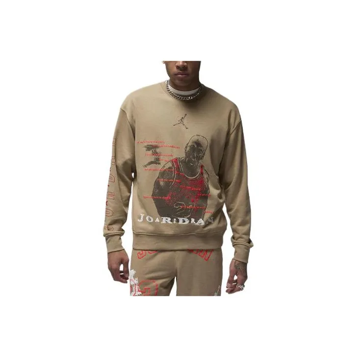 Jordan Essentials Men's Loopback Fleece Crew Sweatshirt Men's Khaki-0